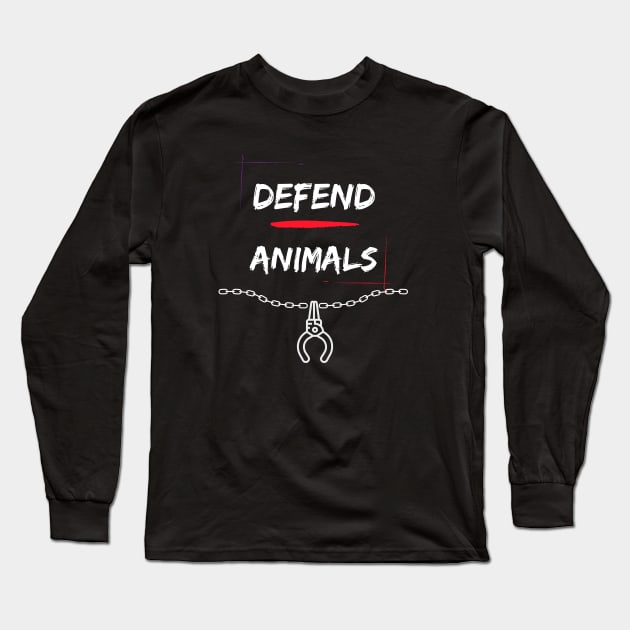 Defend Animals Vegan Design Long Sleeve T-Shirt by zackdesigns